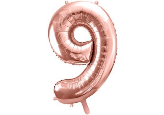Zahlenballon 9 roségold (86 cm)