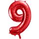 Zahlenballon 9 rot (86 cm)