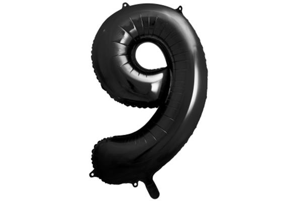 Zahlenballon 9 schwarz (86 cm)
