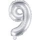 Zahlenballon 9 silber (86 cm)