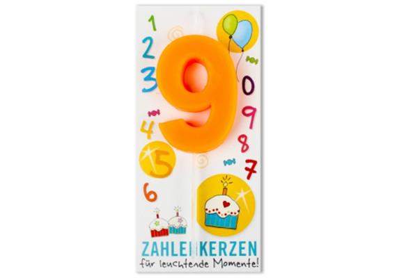 Zahlenkerze 9