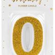 Zahlenkerzen Glitzer Gold 0 | Bild 2