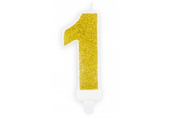 Zahlenkerzen Glitzer Gold 1 | Bild 1