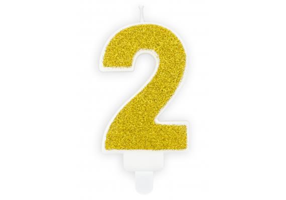 Zahlenkerzen Glitzer Gold 2 | Bild 1