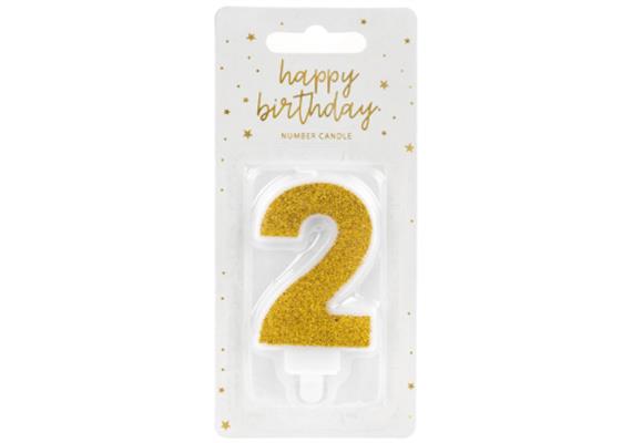 Zahlenkerzen Glitzer Gold 2 | Bild 2