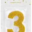 Zahlenkerzen Glitzer Gold 3 | Bild 2