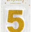 Zahlenkerzen Glitzer Gold 5 | Bild 2