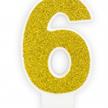 Zahlenkerzen Glitzer Gold 6 | Bild 1
