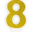 Zahlenkerzen Glitzer Gold 8 | Bild 1