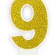 Zahlenkerzen Glitzer Gold 9 | Bild 1