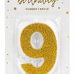 Zahlenkerzen Glitzer Gold 9 | Bild 2