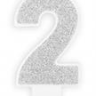 Zahlenkerzen Glitzer Silber 2 | Bild 1