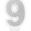 Zahlenkerzen Glitzer Silber 9 | Bild 1