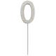 Zahlenstecker 0 Diamant Silber