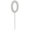Zahlenstecker 0 Diamant Silber