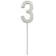 Zahlenstecker 3 Diamant Silber