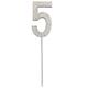Zahlenstecker 5 Diamant Silber