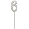 Zahlenstecker 6 Diamant Silber