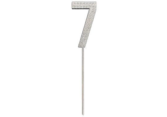 Zahlenstecker 7 Diamant Silber