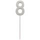Zahlenstecker 8 Diamant Silber