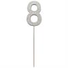 Zahlenstecker 8 Diamant Silber