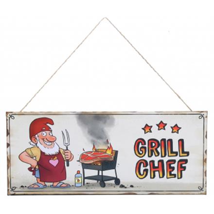 Zwerg Grillchef Metallschild
