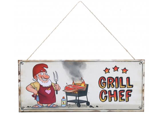 Zwerg Grillchef Metallschild