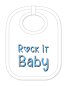 Preview: Babylätzli mit dem Spruch: Rock it Baby. Lustiger Latz für Babys und Kleinkinder. Ein tolles Geschenk für Neugeborene, für Eltern oder einfach zur Geburt, auf den Geburtstag oder zu Weihnachten. Die Lätze für Babies sind aus