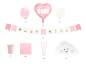 Preview: Alles für die coole Babyparty. Die Partybox mit der ganzen Dekoration für die Baby Girl Babyshower Party. Die rosa Partydekoration für die Mädchen Feier. Dekorieren sie ihre Party mit viel Stil. Mit diesem Set können sie alles in einem günstig kaufen.  In