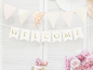 Preview: Welcome Banner Girlande weiss