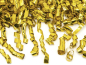 Preview: Die Confetti Kanone ist gefüllt mit goldenen Metallic-Luftschlangen (Streifen). Im Vergleich zu Konfetti sind diese besser zum Aufputzen. Deshalb ideal für zum Spalierstehen, für Hochzeit, Geburtstag oder andere Partys. Die Kanone ist einfach zu bedienen.