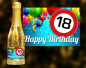 Preview: Happy Birthday, 18. Geburtstag. Ein einzigartiges weinhaltiges Getränk mit einer leichten Pfirsich-Note. Der Goldsekt wird in Österreich produziert, komponiert aus den beiden Weinen Grüner Veltliner und Welschriesling. Enthält echtes B