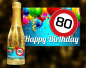 Preview: Happy Birthday, 80. Geburtstag. Ein einzigartiges weinhaltiges Getränk mit einer leichten Pfirsich-Note. Der Goldsekt wird in Österreich produziert, komponiert aus den beiden Weinen Grüner Veltliner und Welschriesling. Enthält echtes B