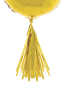 Preview: Die goldenen Tassel können an Heliumballone gehängt werden. Eine schöne Ballondekoration für Folienballone. Dekorieren sie ihren Ballon mit diesen Pompons Büschel.  Material: metallic Folien Inhalt: 5 Stück