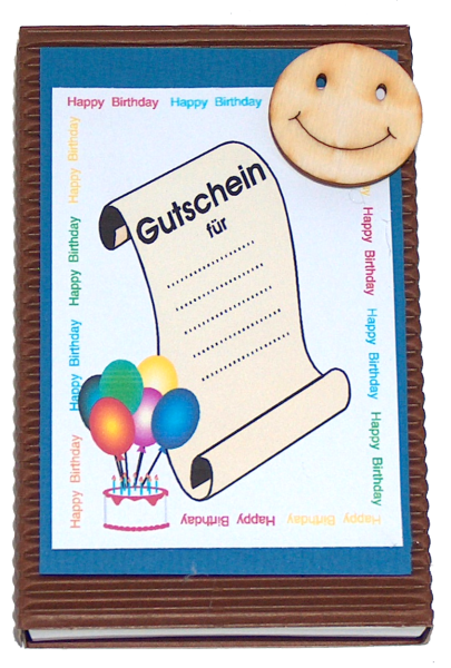 Gutscheinbox mit dem Spruch: Gutschein für… Lustige Geschenksidee für Gutscheine und Geldgeschenke. Für Geburtstag, Weihnachten, Prüfungen, Reise und spezielle Wünsche. Grösse wie eine grosse Zündholzschachtel: 12