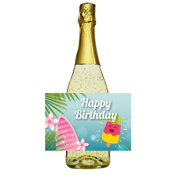 Happy Birthday Goldsekt. Das tolle Geburtstagsgeschenk für Frauen. Ein einzigartiges weinhaltiges Getränk mit einer leichten Pfirsich-Note. Der Goldsekt wird in Österreich produziert, komponiert aus den beiden Weinen Grüner Veltli