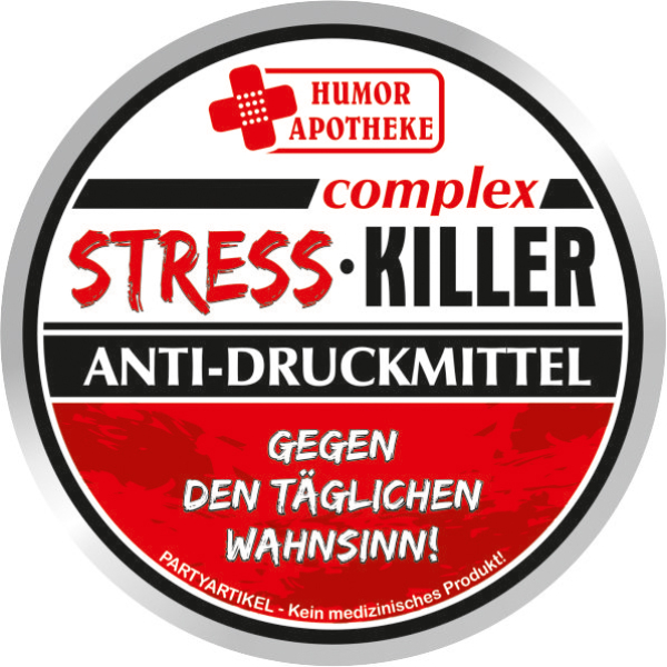 Complex Stress Killer. Anti-Druckmittel gegen den täglichen Wahnsinn. Ein besonders lustiges Antistress Mittel zum Naschen. Die Nerven immer schön beruhigen mit etwas Zucker. Die erfrischenden Pfefferminz Bonbons in der Blechdose sind bekannt aus der lust