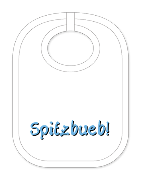 Babylätzli mit dem Spruch: Spitzbueb. Lustiger Latz für Babys und Kleinkinder. Ein tolles Geschenk für Neugeborene, für Eltern oder einfach zur Geburt, auf den Geburtstag oder zu Weihnachten. Die Lätze für Babies sind aus ext