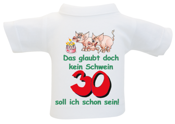 Kleines T-Shirt aus Baumwolle. Zum Umhängen an Flaschen oder Geschenke. Ideal für Geburtstag oder Jubiläum.