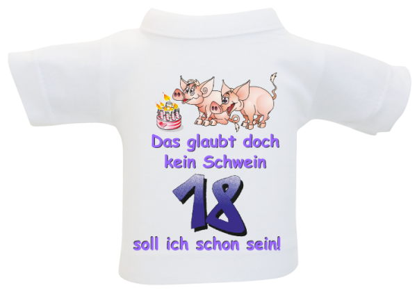 Kleines T-Shirt aus Baumwolle. Zum Umhängen an Flaschen oder Geschenke. Ideal für Geburtstag oder Jubiläum.