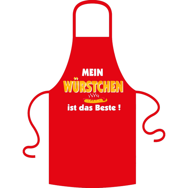 Mein Würstchen ist das Beste. Kochschürze / Grillschürze aus 100% Baumwolle.