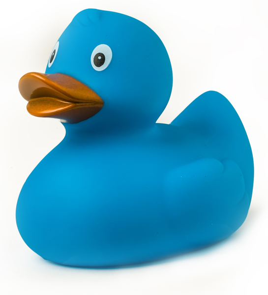 Badeente blau. Die lustigen farbigen Badeenten. Nie mehr alleine baden und schwimmen. Mit dieser Quietscheente haben Sie in der Badewanne immer Gesellschaft. Schwimmt im Wasser. Die Gummiente ist ein tolles Geschenk für Erwachsene und Kinder. Auch als tol