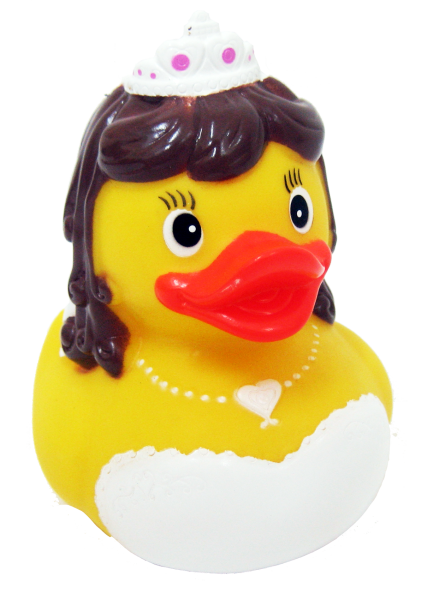 Braut Hochzeit Badeente. Ideal für ein Hochzeitspaar. Nie mehr alleine baden und schwimmen. Mit dieser Quietscheente haben Sie in der Badewanne immer Gesellschaft. Schwimmt im Wasser. Die Gummiente ist ein tolles Geschenk für Erwachsene und Kinder. Auch a