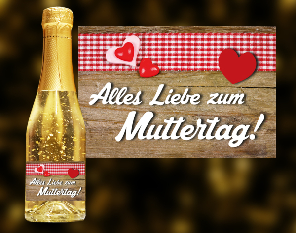 Alles Liebe zum Muttertag! Der exklusive Sekt mit Blattgold.  Ein einzigartiges weinhaltiges Prosecco Getränk mit einer leichten Pfirsich-Note.  Der Goldsekt wird in Österreich produziert, komponiert aus den beiden Weinen Gr