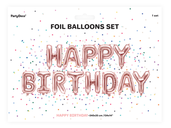 HAPPY BIRTHDAY Geburtstag Schriftzug aus Ballonen. Die Folienballone sind einzel, also nicht miteinander verbunden. Jeder Buchstaben Ballon kann einzel mit einem Strohhalm von Mund mit Luft aufbeblasen werden. Ein Trinkhalm liegt in der Packung bei. Kein