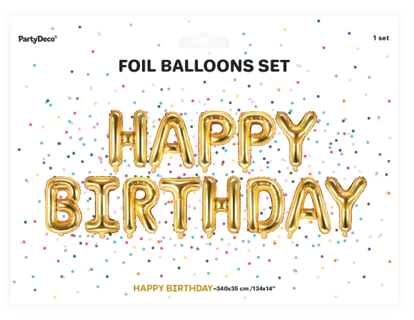 HAPPY BIRTHDAY Geburtstag Schriftzug aus Ballonen. Die Folienballone sind einzel, also nicht miteinander verbunden. Jeder Buchstaben Ballon kann einzel mit einem Strohhalm von Mund mit Luft aufbeblasen werden. Ein Trinkhalm liegt in der Packung bei. Kein