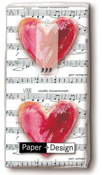Herz Musik Noten. Ein Herz für Musiker und Musikanten. Die lustigen bedruckten Taschentücher sind eine kleine Geschenk Idee. Ein Nastuch ist allzeit ein guter Begleiter bei laufender Nase. Wirkt nicht nur bei Schnupfen und Erkältung, sondern sorgt mit lus