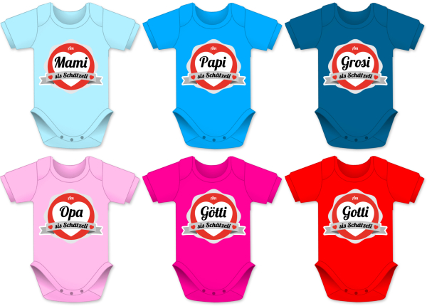 Am Papi sis Schätzeli. Die lustigen Babybodies mit Spruch. Die Strampler mit den lustigen Sprüchen. Ein witziges Geschenk für Mädchen und Jungen, ob auf die Geburt, den Geburtstag oder zu Weihnachten. Textilien erfolgreich getestet auf Hautfreundlichkeit.