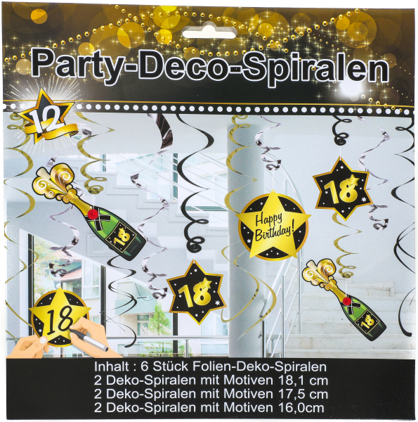 Deko-Spiralen 18. Geburtstag