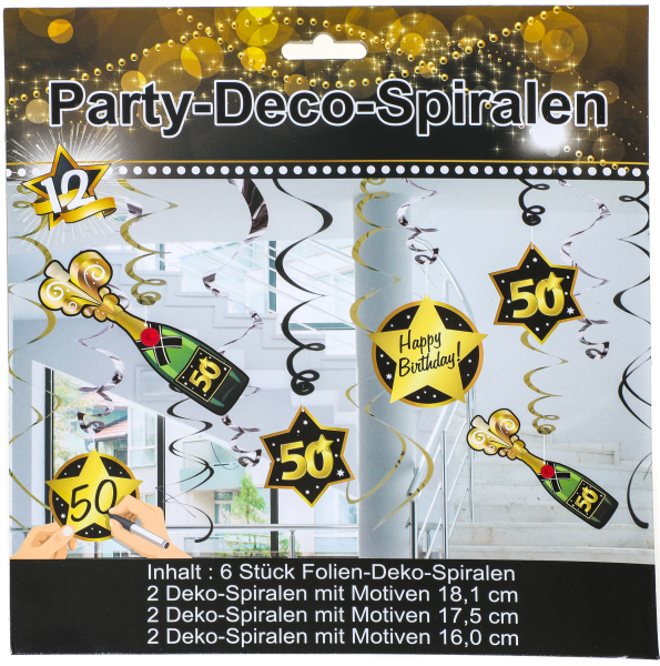 Deko-Spiralen 50. Geburtstag